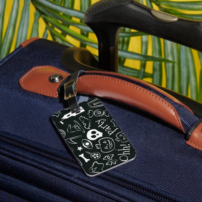 Etiqueta De Bagagem Padrão de Halloween 1 (Frente Insitu 1)