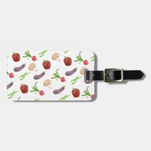 Etiqueta De Bagagem Padrão de Ilustração Vegetal (Frente Horizontal)