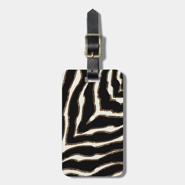 Etiqueta De Bagagem Padrão de Impressão de Zebra Negrito Personalizáve (Frente Vertical)