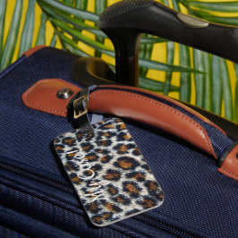 Etiqueta De Bagagem padrão de impressão leopardo fofo e divertido orig