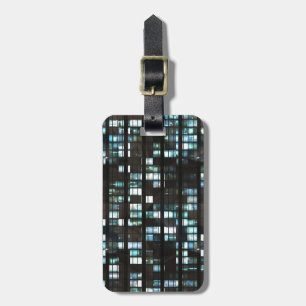 Etiqueta De Bagagem Padrão de janelas iluminadas