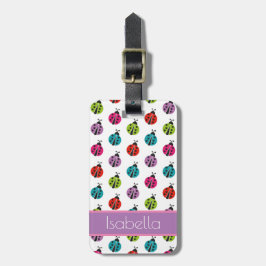 Etiqueta De Bagagem Padrão de Ladybug colorido bonito