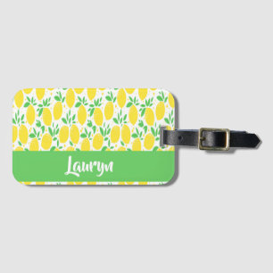 Etiqueta De Bagagem Padrão de limão de nome personalizado
