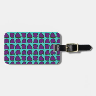 Etiqueta De Bagagem Padrão de Manchas de Girafa Roxo Azul Aqua