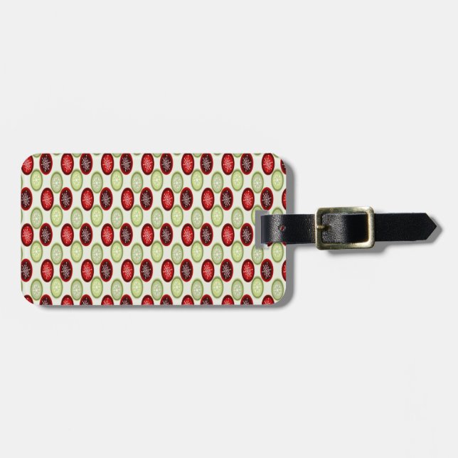 Etiqueta De Bagagem Padrão de Natal (Frente Horizontal)