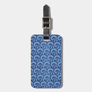 Etiqueta De Bagagem Padrão de onda do estilo de deco de arte envelheci