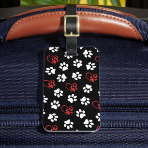 Etiqueta De Bagagem Padrão de Patas, Patas Brancas, Patas Vermelhas, C