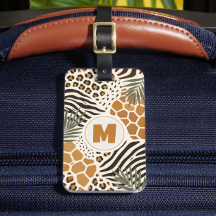 Etiqueta De Bagagem Padrão de Pele de Animal Africano Zebra Leopardo P