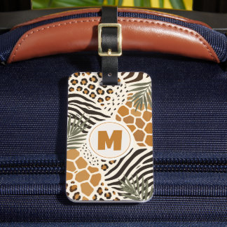 Etiqueta De Bagagem Padrão de Pele de Animal Africano Zebra Leopardo P