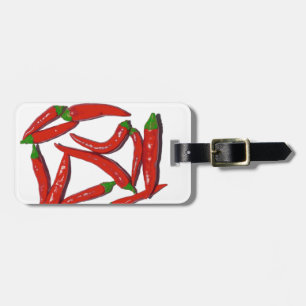 Etiqueta De Bagagem Padrão de Pimentões Vermelhos Quentes