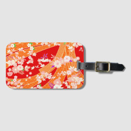 Etiqueta De Bagagem Padrão de Quimono Mix Floral Primavera