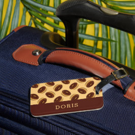 Etiqueta De Bagagem Padrão de rosquinhas castanho-chocolate