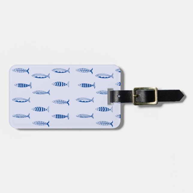 Etiqueta De Bagagem Padrão de Sardinhas (Frente Horizontal)