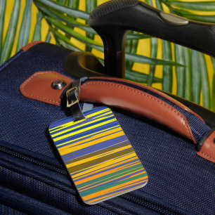 Etiqueta De Bagagem Padrão de Stripes Coloridas