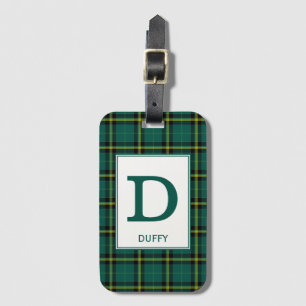 Etiqueta De Bagagem Padrão de Xadrez Verde Duffy Tartan