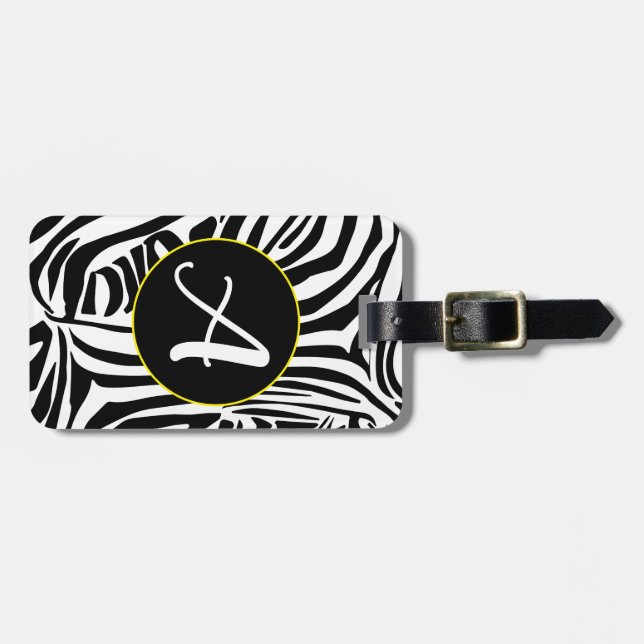 Etiqueta De Bagagem Padrão de Zebra (Frente Horizontal)