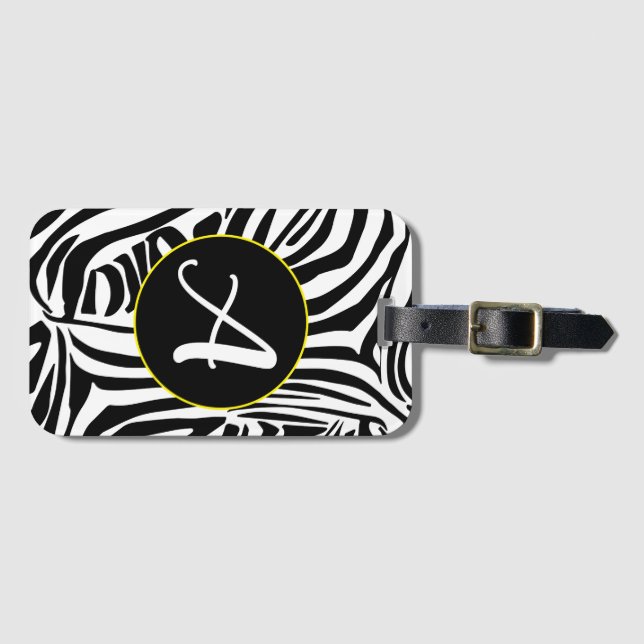 Etiqueta De Bagagem Padrão de Zebra (Frente Horizontal)