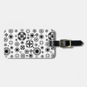 Etiqueta De Bagagem Padrão decorativo arabesco preto e branco fofo