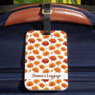 Etiqueta De Bagagem Padrão Elegante de Marigold