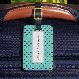 Etiqueta De Bagagem Padrão Elegante Personalizado em Azul