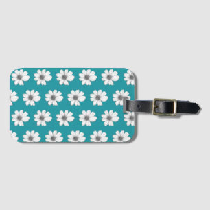 Etiqueta De Bagagem Padrão floral azul