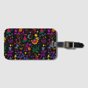 Etiqueta De Bagagem Padrão floral colorido fofo