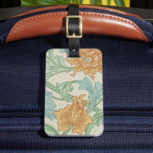 Etiqueta De Bagagem Padrão Floral de Haste Única de William Morris