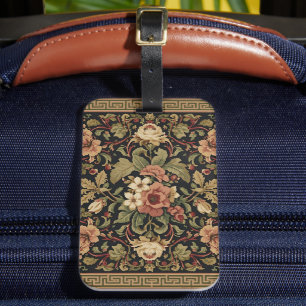 Etiqueta De Bagagem padrão floral de madressilva vintage de William Mo