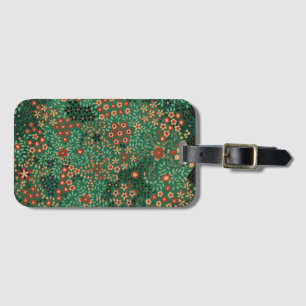 Etiqueta De Bagagem Padrão floral japonês bonito vintage