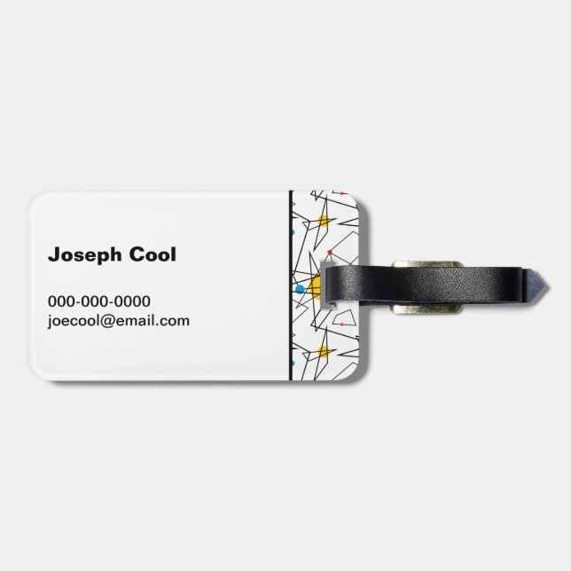 Etiqueta De Bagagem Padrão Geométrico Angular Personalizado (Traseira Horizontal)