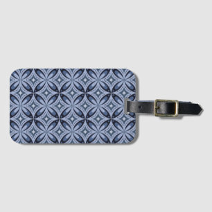 Etiqueta De Bagagem Padrão Geométrico Azul Estilo Retro