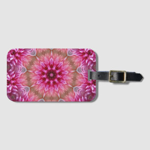 Etiqueta De Bagagem Padrão Geométrico de Flor Cor-de-Rosa Mandala - 67