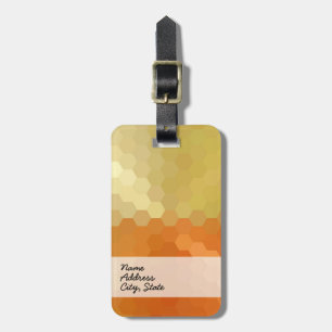 Etiqueta De Bagagem Padrão Invisível de Chevron Amarelo e Laranja 2