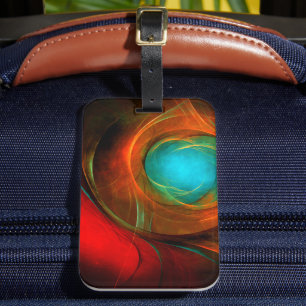 Etiqueta De Bagagem Padrão Legal de Abstrato de Arte Fina Azul Moderna