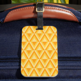 ETIQUETA DE BAGAGEM PADRÃO MARDI GRAS DE DIAMANTE AMARELO E LARANJA