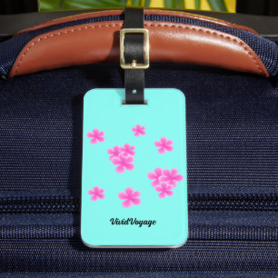 Etiqueta De Bagagem padrão moderno rosa azul-elegante
