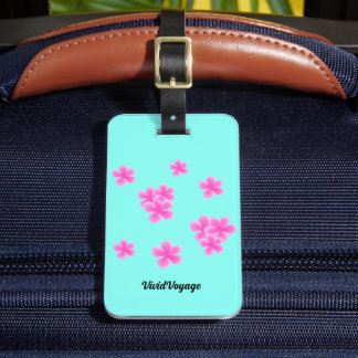 Etiqueta De Bagagem padrão moderno rosa azul-elegante