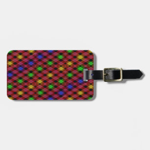 Etiqueta De Bagagem Padrão Multicolor De Verificação De Gingham