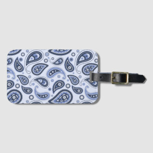 Etiqueta De Bagagem Padrão Paisley Azul