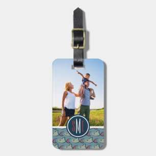 Etiqueta De Bagagem Padrão Personalizado de Peixe de Bolinhas de Foto