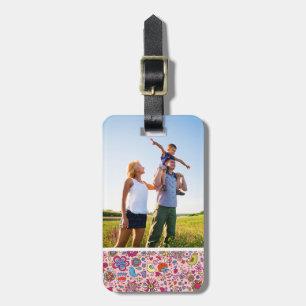 Etiqueta De Bagagem Padrão personalizado de Primavera de fotos com fl