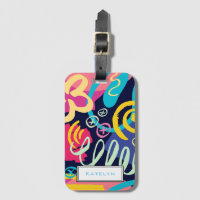 Padrão Retroativo Bright Funky 1980s com Nome
