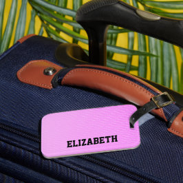 Etiqueta De Bagagem Padrão rosa de pontos brancos