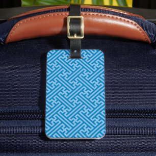 Etiqueta De Bagagem Padrão Sayagata, japonês, azul e azul-bebê