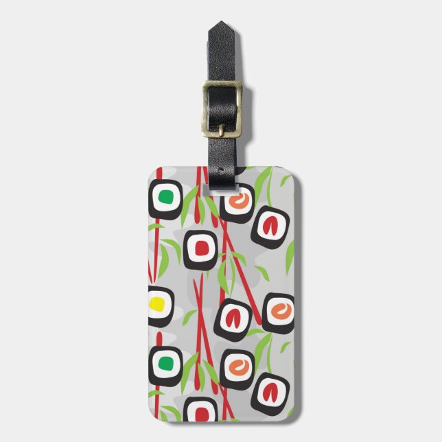 Etiqueta De Bagagem Padrão Sushi (Frente Vertical)
