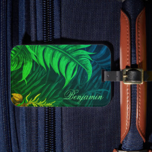 Etiqueta De Bagagem Padrão tropical havaiano personalizado