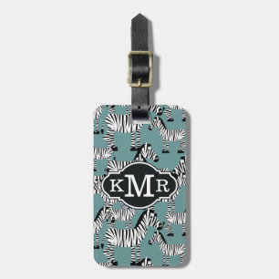 Etiqueta De Bagagem Padrão Zebra  Monograma