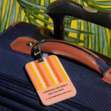 Padrão Zig Zag Moderno Amarelo, Laranja e Branco