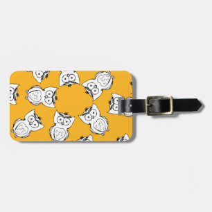 Etiqueta De Bagagem Padrões de Cartoon de Coroa Amarelo-Cute Animal