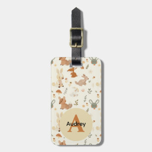 Etiqueta De Bagagem Padrões de granizo dos animais florestais de madei